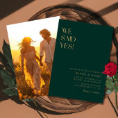 Invitation Boho Emerald Green Gold Nous Avons Dit Oui Photo M