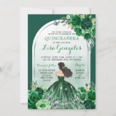 Invitation Boho Emerald Green Quinceanera (Devant)