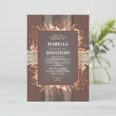 Invitation Boho en bois Mariage rustique (Debout devant)