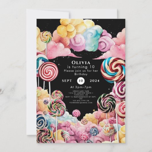 Invitation Boho Enchanted Candyland Anniversaire (Devant)