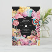 Invitation Boho Enchanted Candyland Anniversaire (Debout devant)