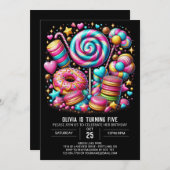 Invitation Boho Enchanted Candyland Digital Anniversaire (Devant / Derrière)
