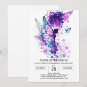 Invitation Boho Enchanted Enfants Fée Anniversaire (Devant / Derrière)