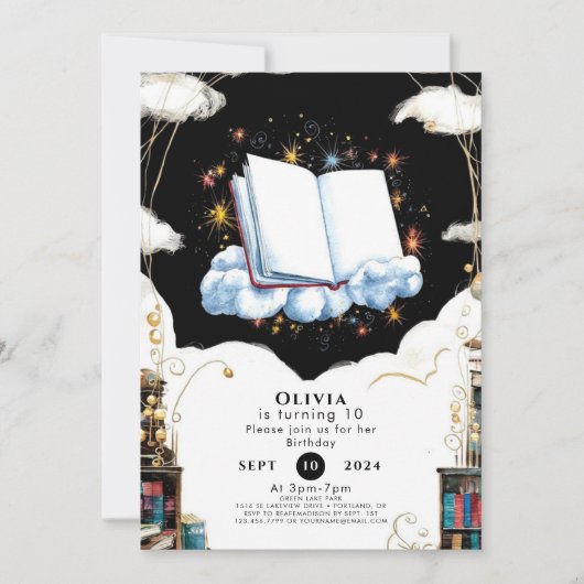 Invitation Boho Enchanted Enfants Histoire Anniversaire (Devant)