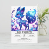 Invitation Boho Enchanted Fox Digital Anniversaire (Debout devant)