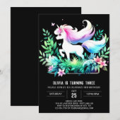 Invitation Boho Enchanted Horse Anniversaire (Devant / Derrière)