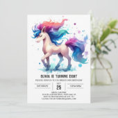 Invitation Boho Enfants Cheval Anniversaire (Debout devant)