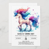 Invitation Boho Enfants Cheval Anniversaire (Devant / Derrière)