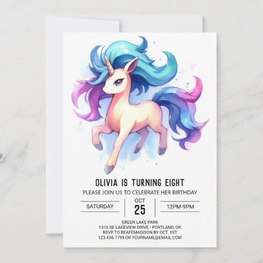Invitation Boho Enfants Cheval Anniversaire (Devant)