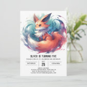 Invitation Boho Enfants Fox Anniversaire (Debout devant)