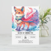 Invitation Boho Enfants Fox Anniversaire (Debout devant)