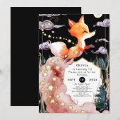 Invitation Boho Enfants Renard Anniversaire (Devant / Derrière)