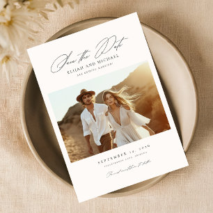 Invitation Boho Enregistrer la date Photo Elegant Enregistr