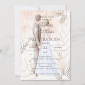 Invitation Boho espagnol avec mariage de mariée et marié (Devant)