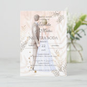Invitation Boho espagnol avec mariage de mariée et marié (Debout devant)