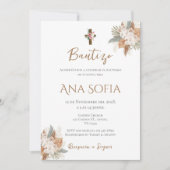 Invitation Boho Espagnol Baptême Girl (Devant)