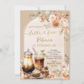 Invitation Boho Espresso Martini Latte Amusement Adulte Anniv (Devant)