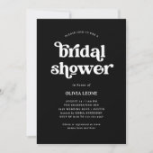 Invitation Boho et Retro Black | FÊTE DES MARIÉES (Devant)