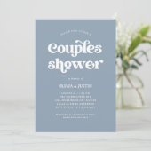 Invitation Boho et Retro Dusty Blue | Douche Couples (Debout devant)