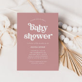 Invitation Boho et Retro Dusty Rose | BABY SHOWER