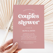 Invitation Boho et Retro Dusty Rose | Douche Couples