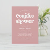 Invitation Boho et Retro Dusty Rose | Douche Couples (Debout devant)