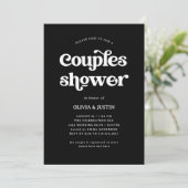 Invitation Boho et Rétro Noir | Fête de Couple (Debout devant)