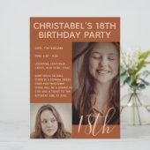 Invitation Boho Été Brown Terracotta Fête d'Anniversaire tend (Debout devant)