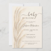 Invitation Boho été pampas herbe aquarelle baby shower (Devant)