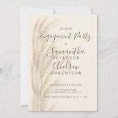 Invitation Boho été pampas herbe aquarelle fiançailles (Devant)