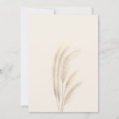 Invitation Boho été pampas herbe aquarelle fiançailles (Dos)
