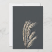 Invitation Boho été pampas herbe aquarelle gris mariage (Dos)
