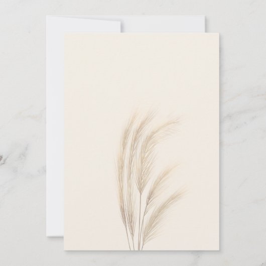 Invitation Boho été pampas herbe aquarelle photo mariage (Dos)