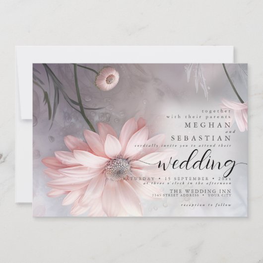 Invitation Boho Ethereal Roses Marguerites 2 (Devant)
