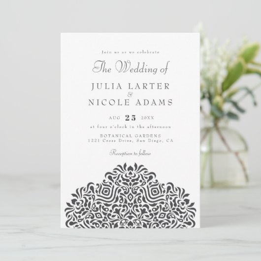 Invitation Boho Ethnic Botanical Accent Wedding (Debout devant)