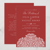 Invitation Boho Ethnic Botanical Accent Wedding (Devant / Derrière)