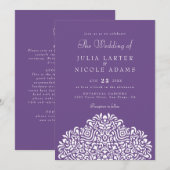 Invitation Boho Ethnic Botanical Accent Wedding (Devant / Derrière)