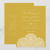Invitation Boho Ethnic Botanical Accent Wedding (Devant / Derrière)