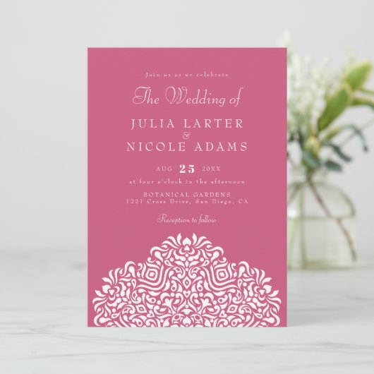 Invitation Boho Ethnic Botanical Accent Wedding (Debout devant)