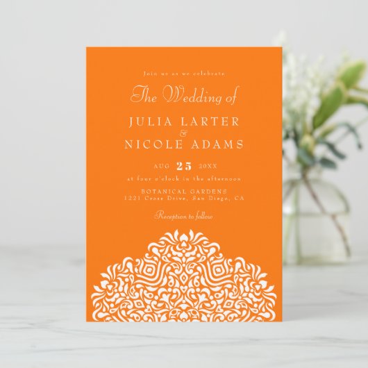 Invitation Boho Ethnic Botanical Accent Wedding (Debout devant)