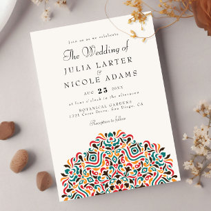 Invitation Boho Ethnique Accent Botanique Mandala
