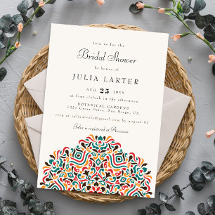 Invitation Boho Ethnique Accent Botanique Mandala