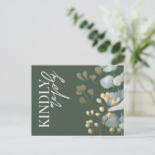 Invitation Boho Eucalyptus Dark Green & White RSVP (Debout devant)
