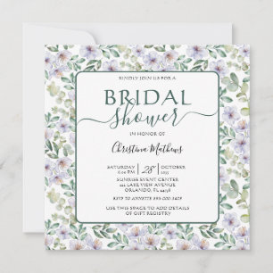 Invitation Boho Eucalyptus & Floral Fête des mariées verte