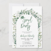 Invitation Boho Eucalyptus Greenery Photo Graduation Party (Devant)