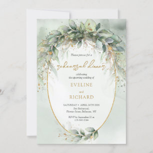 Invitation Boho Eucalyptus verdure branches or répétition