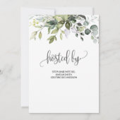 Invitation Boho Eucalyptus Verdure Feuillage doré (Dos)