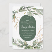 Invitation Boho Eucalyptus Verdure Pampas Wreath Gold (Devant)