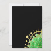 Invitation Boho Eucalyptus Vert Mariage noir & or (Dos)