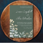 Invitation Boho Eucalyputus Mariage botanique vert foncé